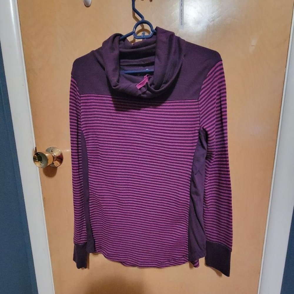 Eddie Bauer Hoodie- Lightweight- Size- Large, Purple Striped